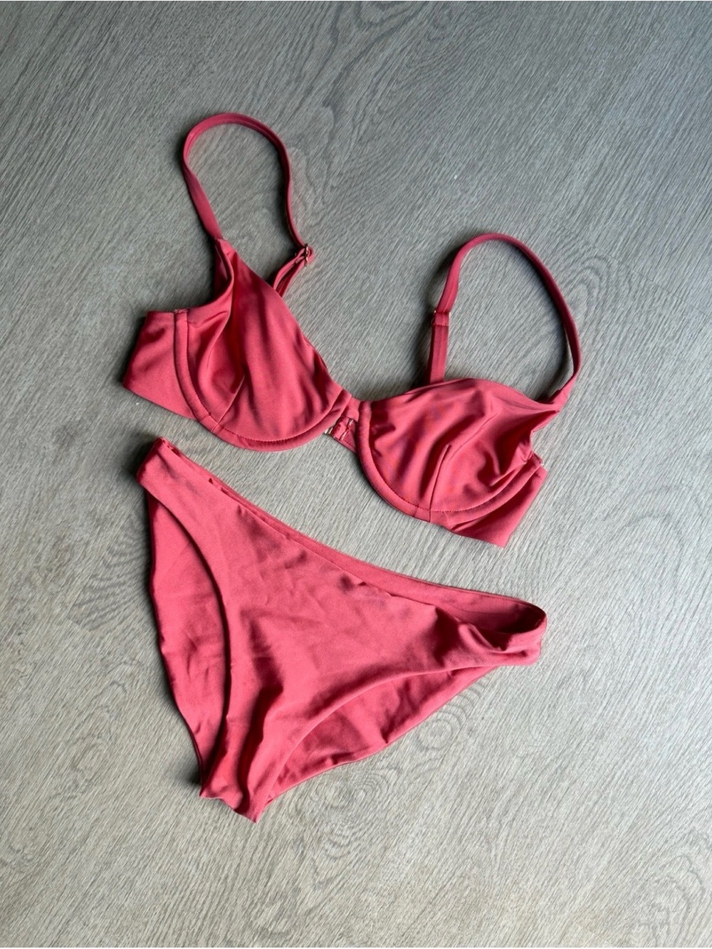 Skatie Coral Pink Underwire Bikini Set